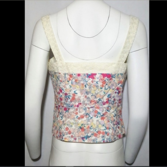 I Heart Ronson Crop Top Floral Zipper Front - Picture 4 of 5